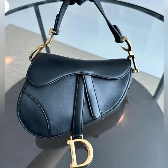 Christian Dior Saddle Smooth Calfskin Black GHW Shoulder Bag (Mini) - Picture 4 of 9